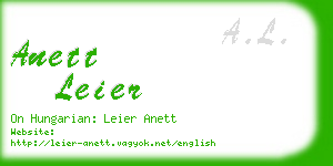 anett leier business card